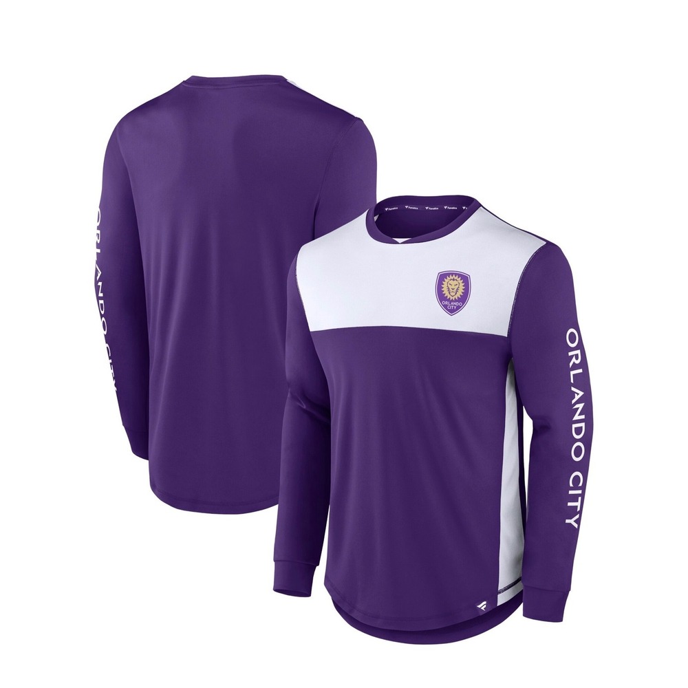 Orlando City SC Fanatics Striker Long Sleeve Mens 3XL Purple White Shirt